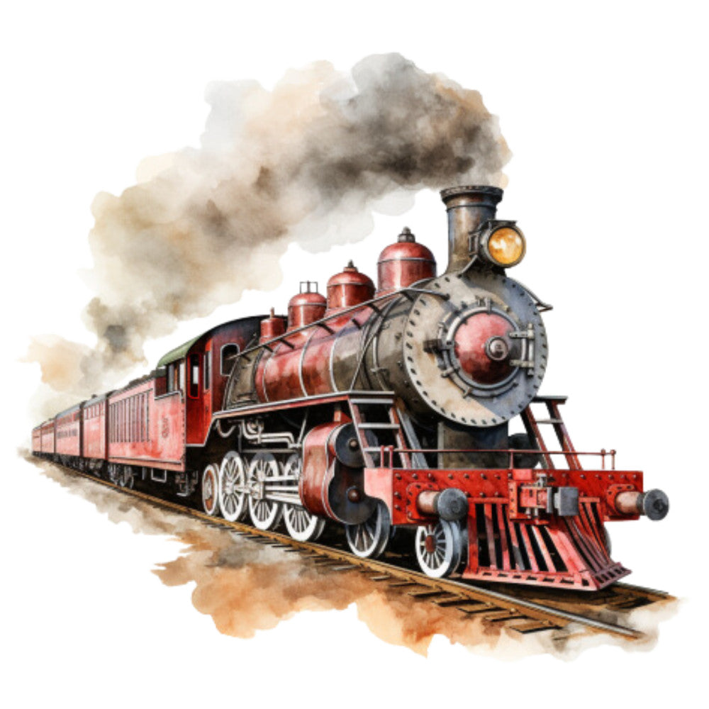 Steam Engine Train Fabric Panel 14
