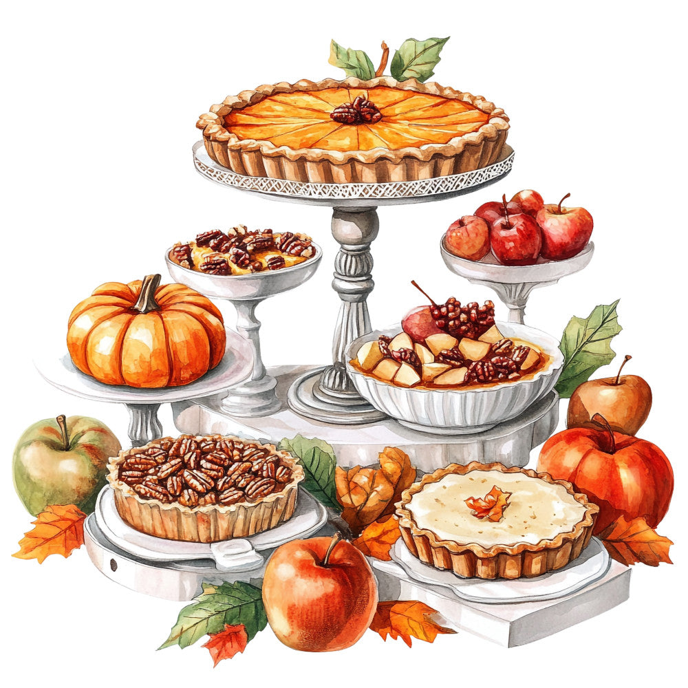 Watercolor Thanksgiving Fabric Panel 11