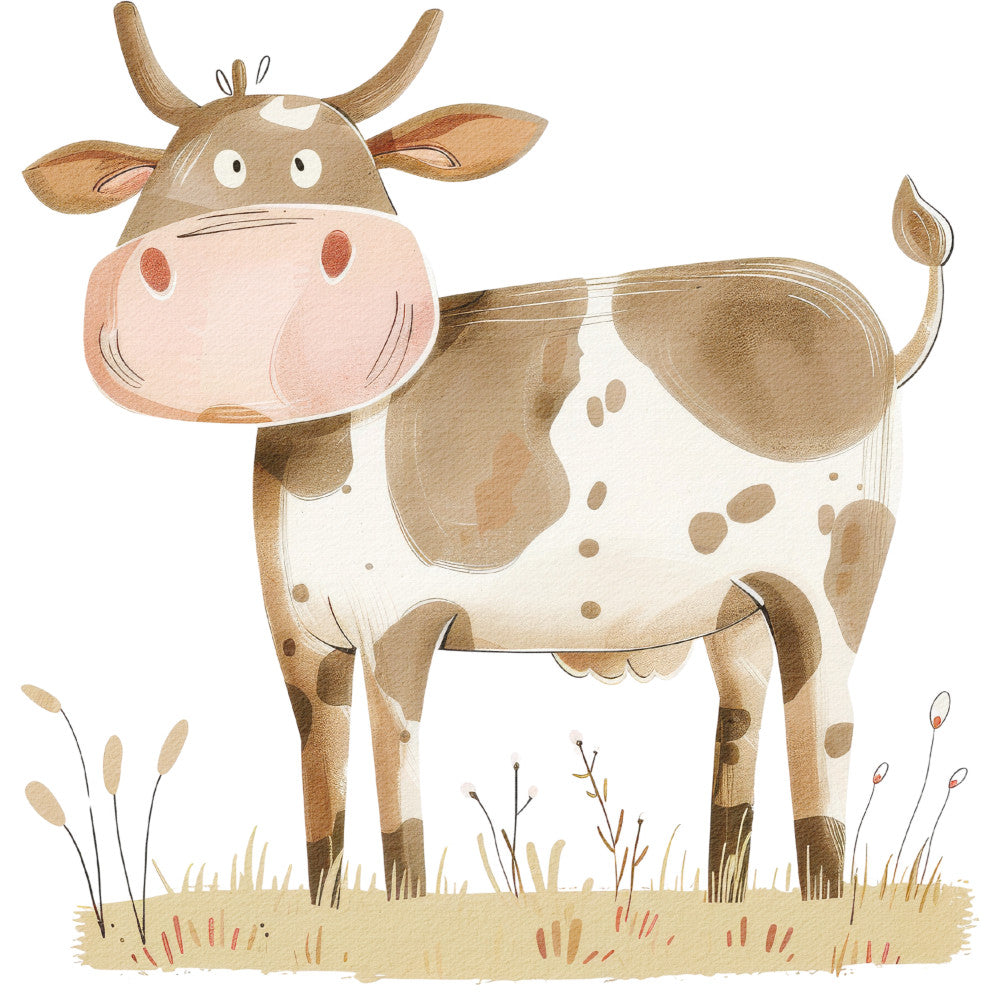 Watercolor Farm Fabric Panel 65