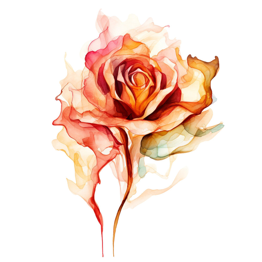 Alcohol Ink Flower Fabric Panel 2