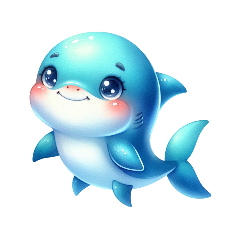 Watercolor Sea Fish Fabric Panel 8