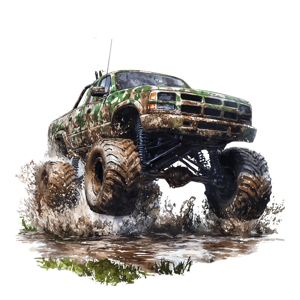 Monster Truck Show Fabric Panel 6