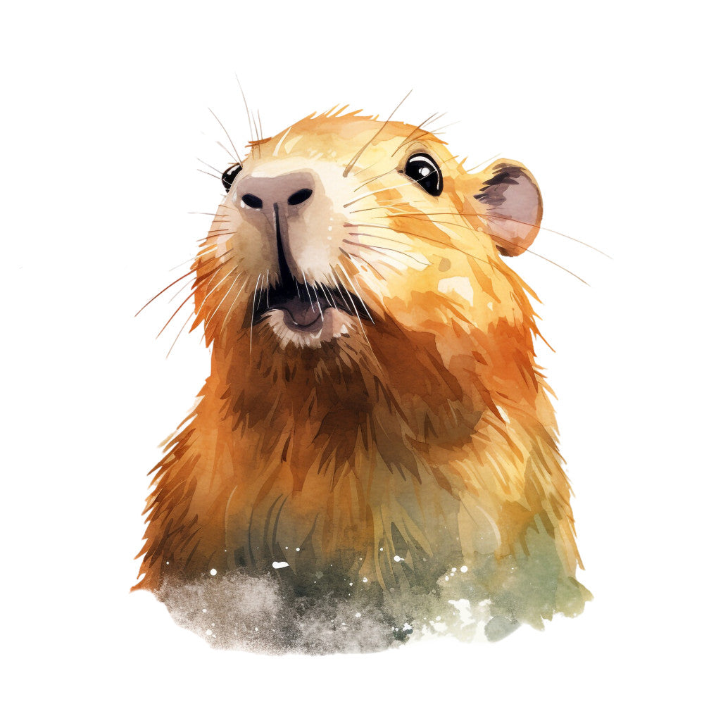 Watercolor Capybaras Fabric Panel 15