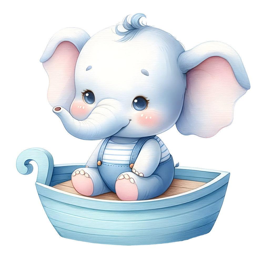 Baby Boy Elephant Fabric Panel 2