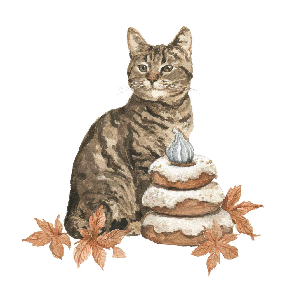 Cozy Autumn Cats Fabric Panel 11