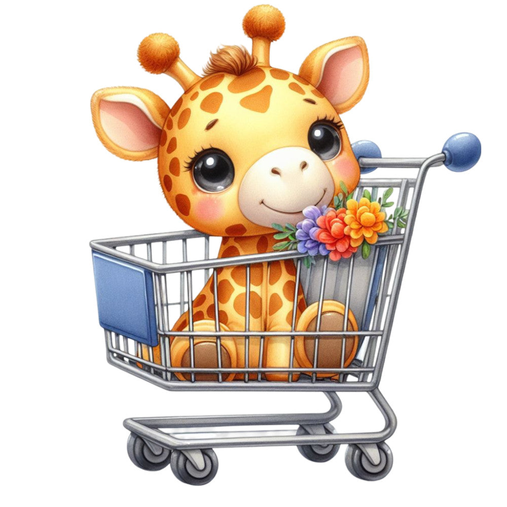 Cute Baby Giraffe Fabric Panel 19