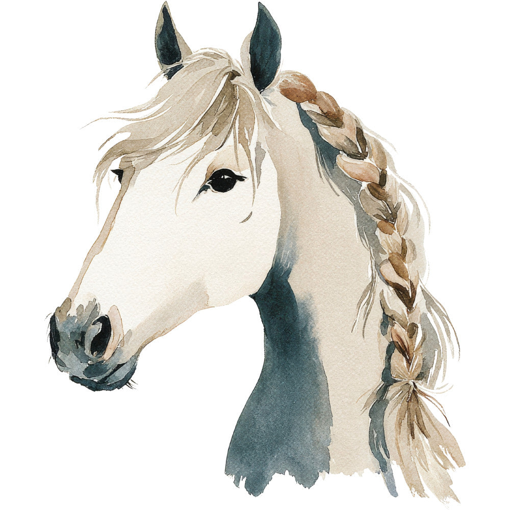 Watercolor Horses Fabric Panel 19