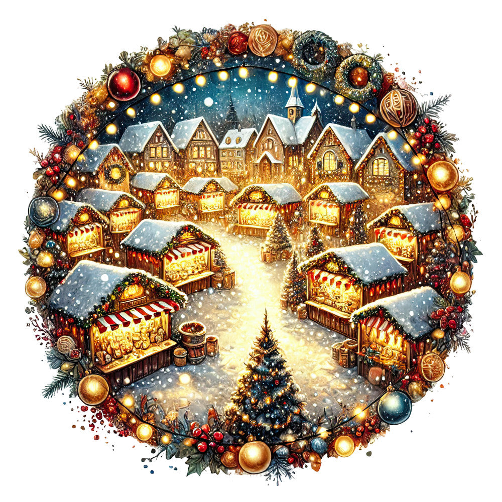 Christmas Villages Fabric Panel 13