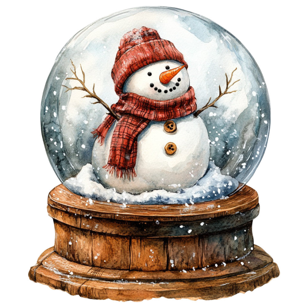 Watercolor Christmas Snowman Fabric Panel 28