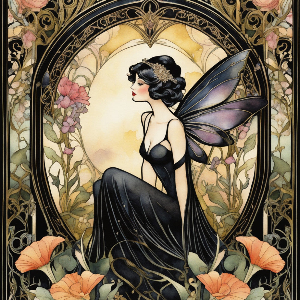 Art Nouveau Fairies Fabric Panel 2