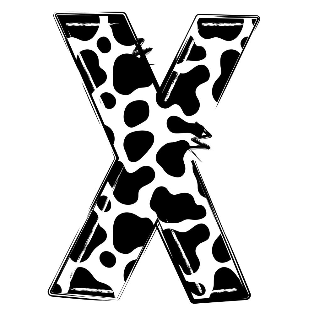 Cow Print Alphabet Fabric Panel 30