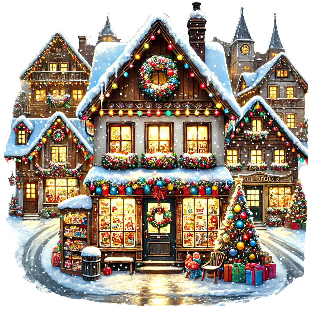 Christmas Villages Fabric Panel 52