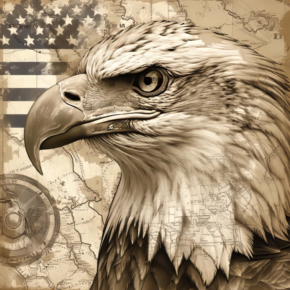 Vintage Patriotic Fabric Panel 5