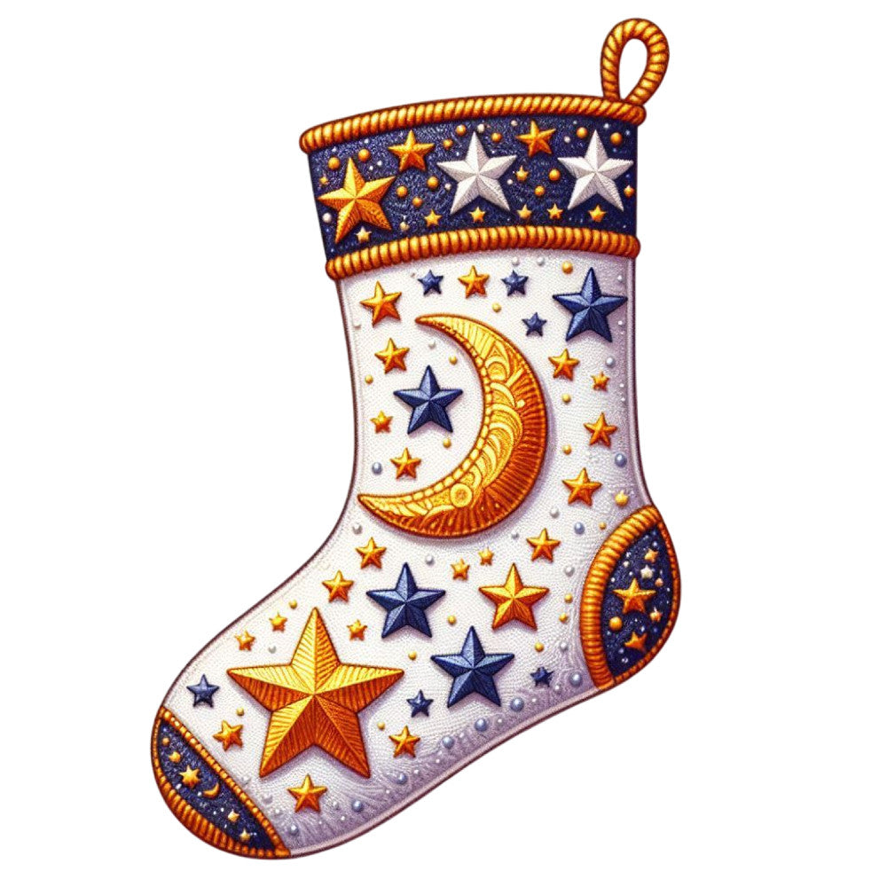 Cartoon Christmas Stockings Fabric Panel 16