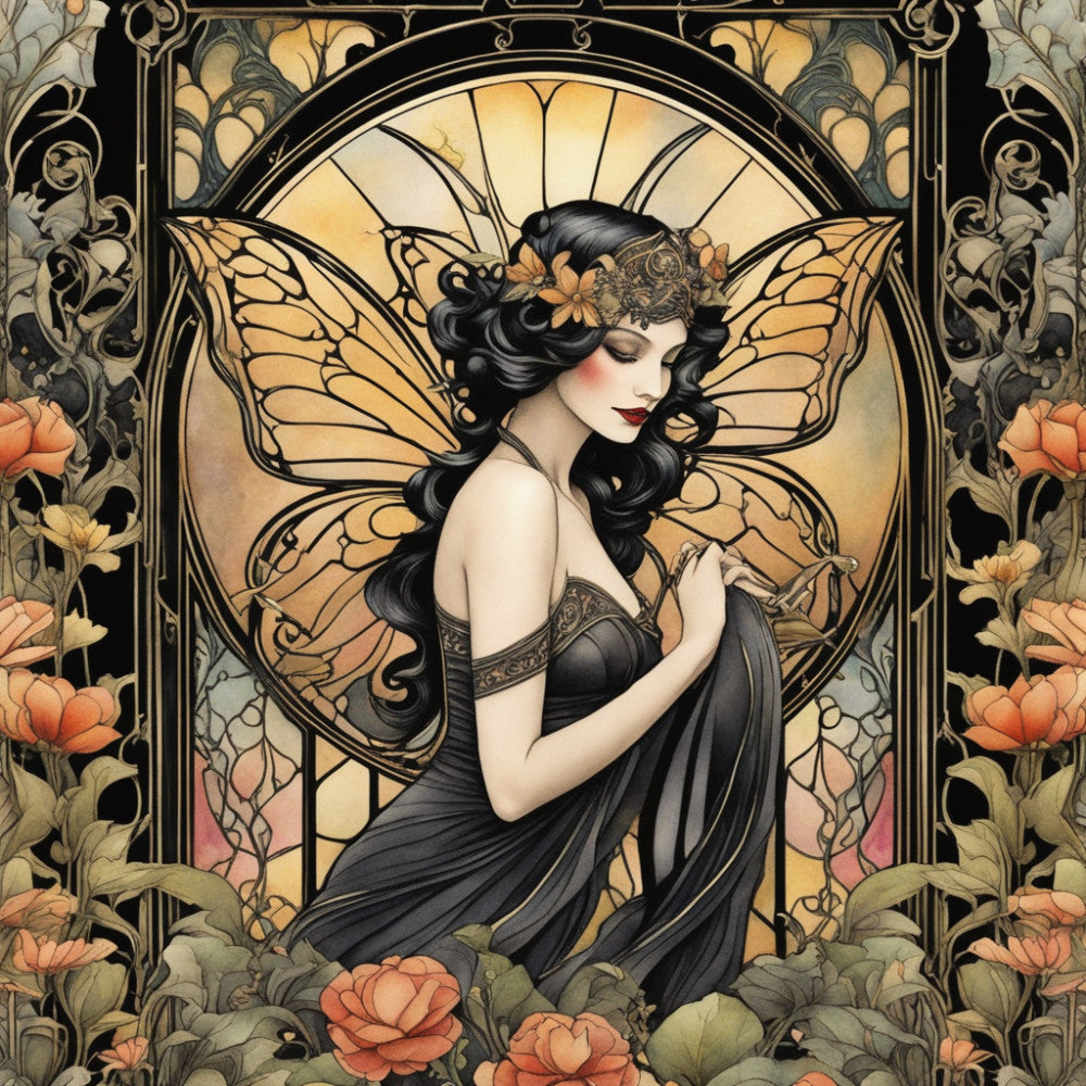 Art Nouveau Fairies Fabric Panel 19
