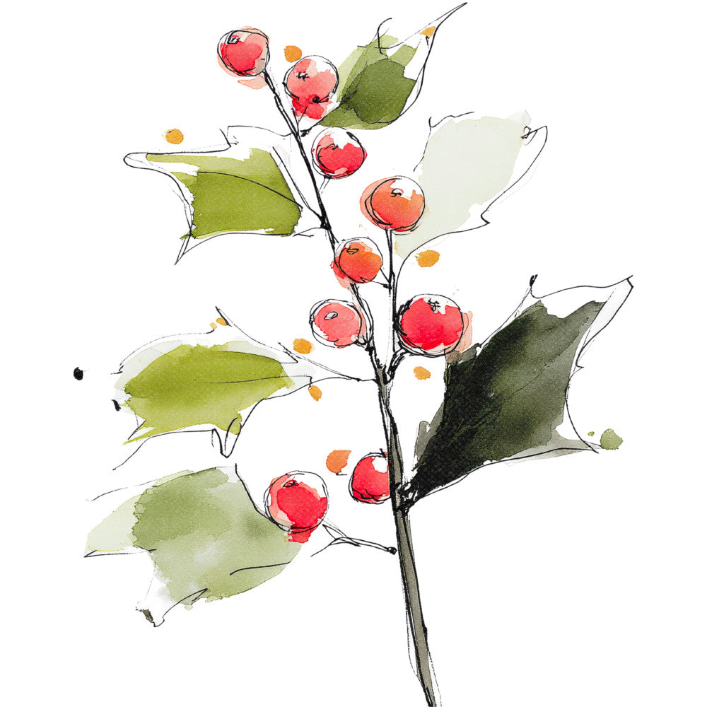 Handdrawn Christmas Cats Fabric Panel 74