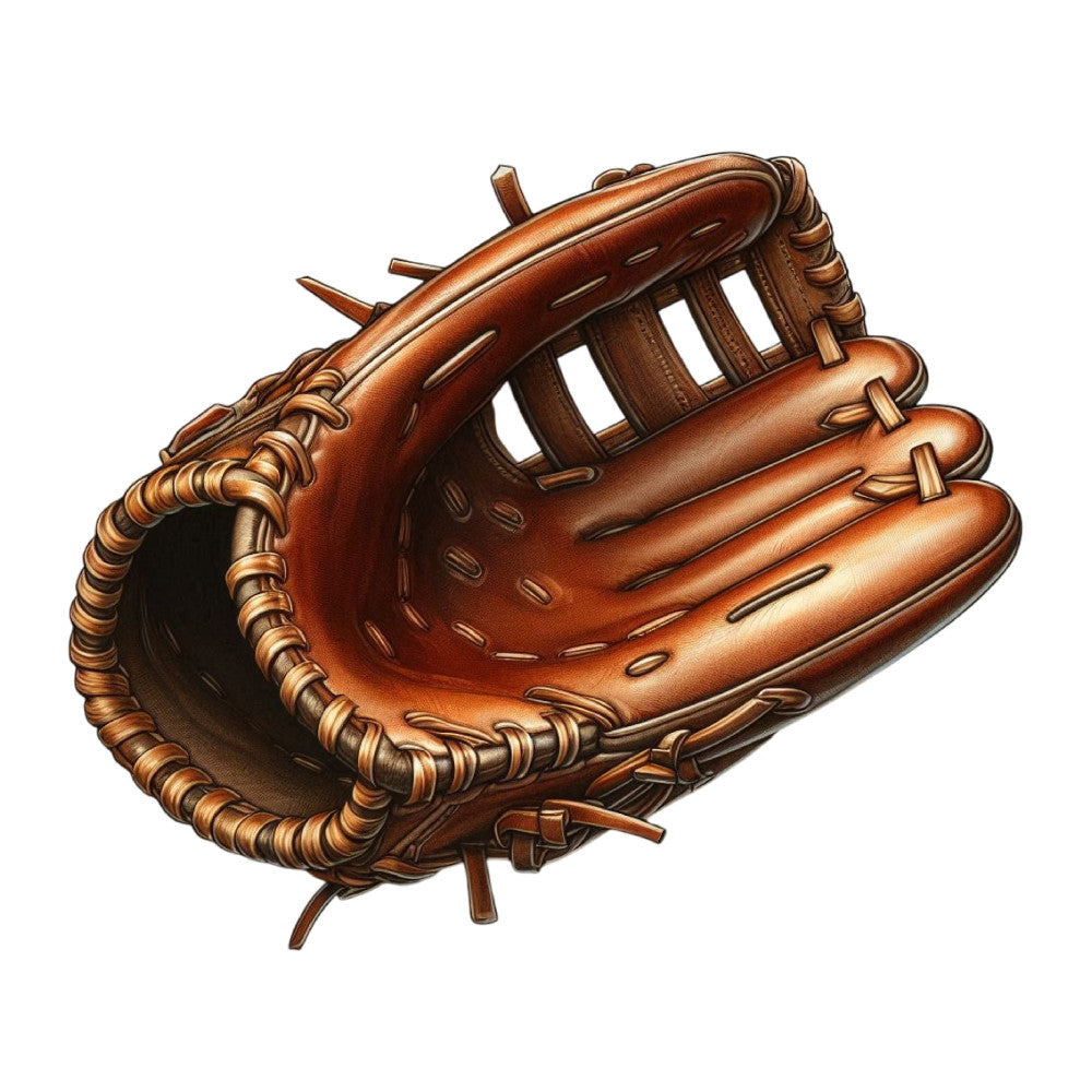 baseball glove, sports, leather brown, tan, rust, cognac, tan leather, baseball, sports equipment, athletic, vintage sports, americana, masculine, rustic, sports themed, baseball fan, boys, men's, sports lover, baseball season, summer sports, spring, athletic equipment, sports illustration, detailed, realistic, traditional, classic sports, baseball memorabilia, sports gift fabric