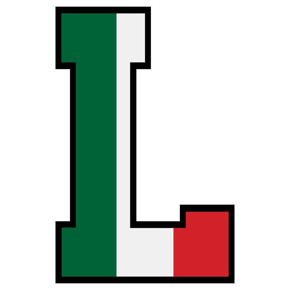green, white, red, letter l, alphabet, block letters, mexico flag colors, fabric panel, quilting, cotton, geometric, patriotic, educational, children's fabric, bright colors, bold lettering, craft fabric, sewing material, mexican theme