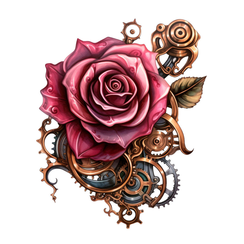 Floral Steampunk Fabric Panel 30