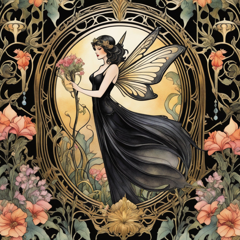 Art Nouveau Fairies Fabric Panel 1