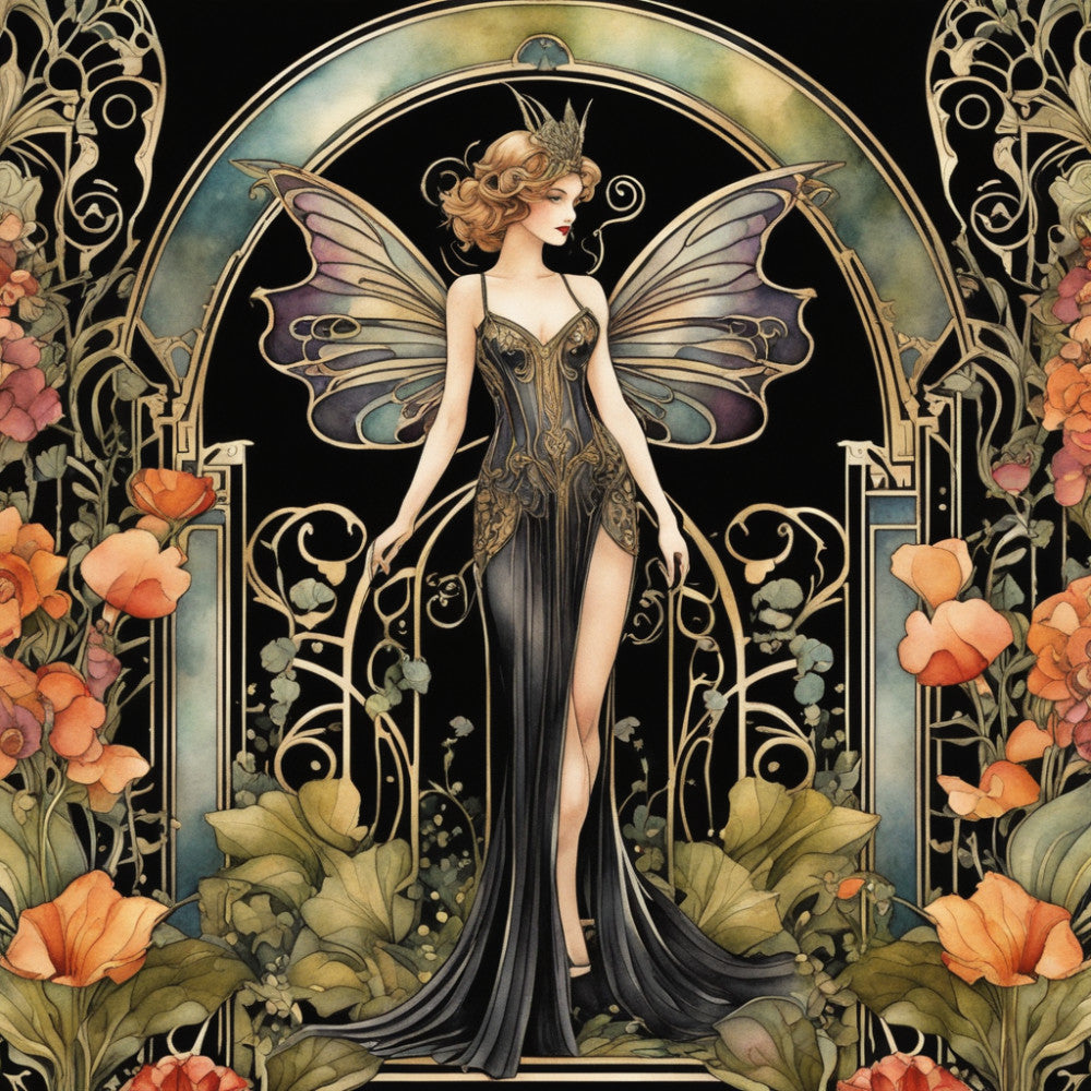 Art Nouveau Fairies Fabric Panel 13