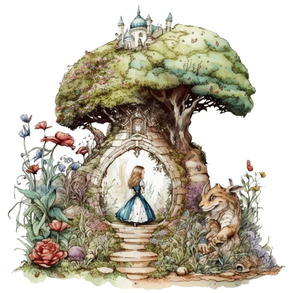 Classic Alice in Wonderland Fabric Panel 3