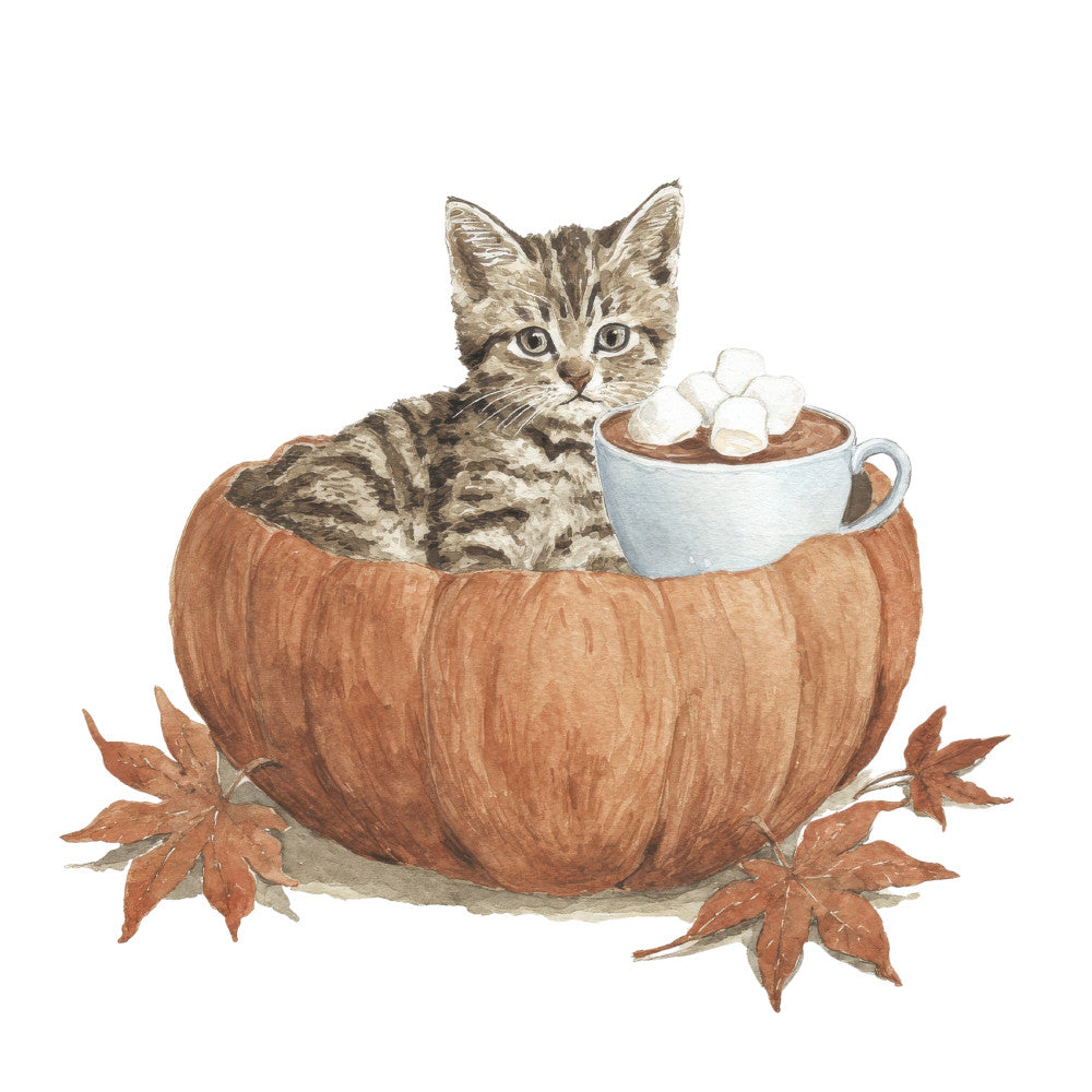 Cozy Autumn Cats Fabric Panel 32