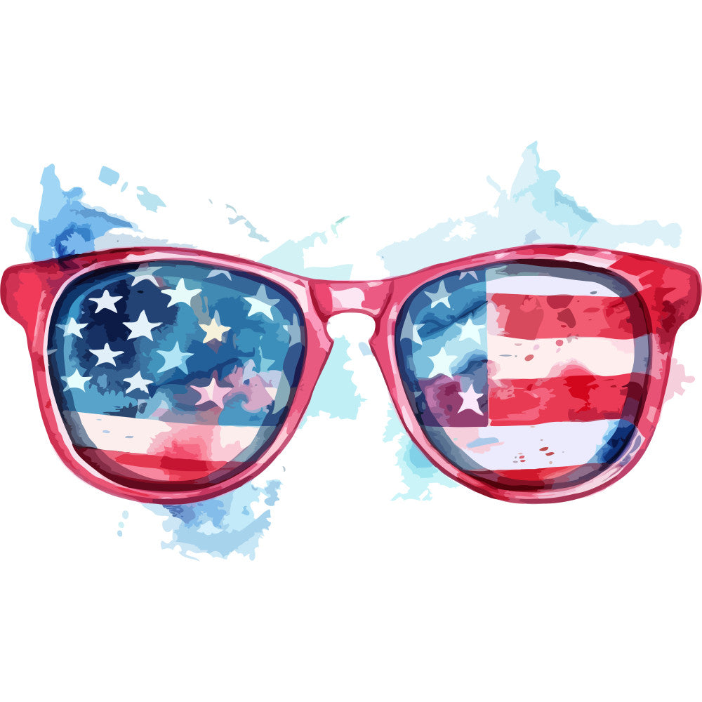 Watercolor 4th of July Fabric Panel 5