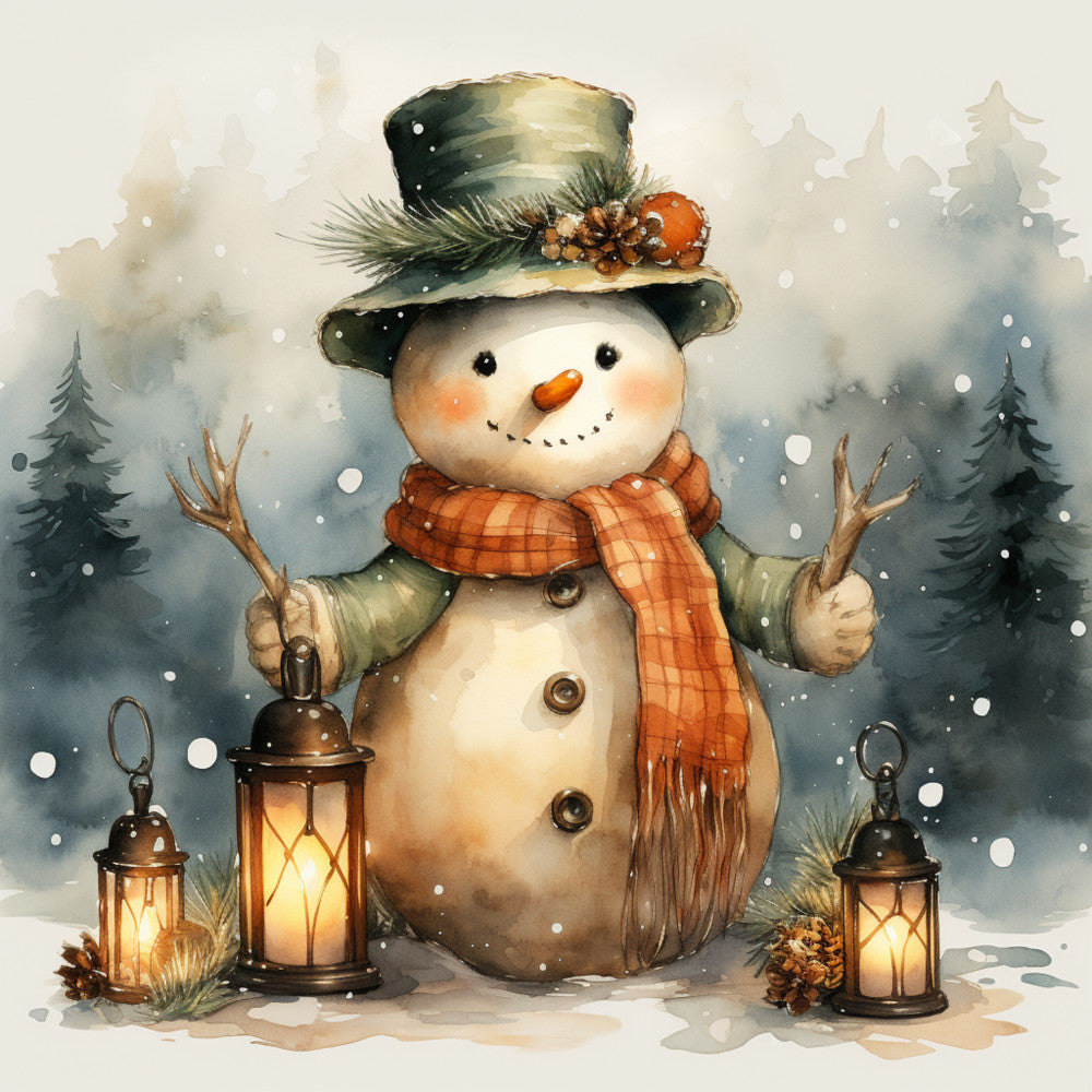 Classic Snowman Fabric Panel 81