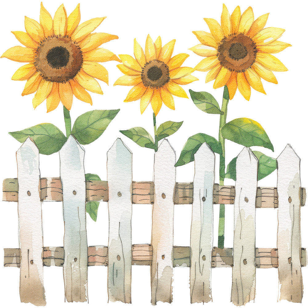 Watercolor Farm Fabric Panel 15