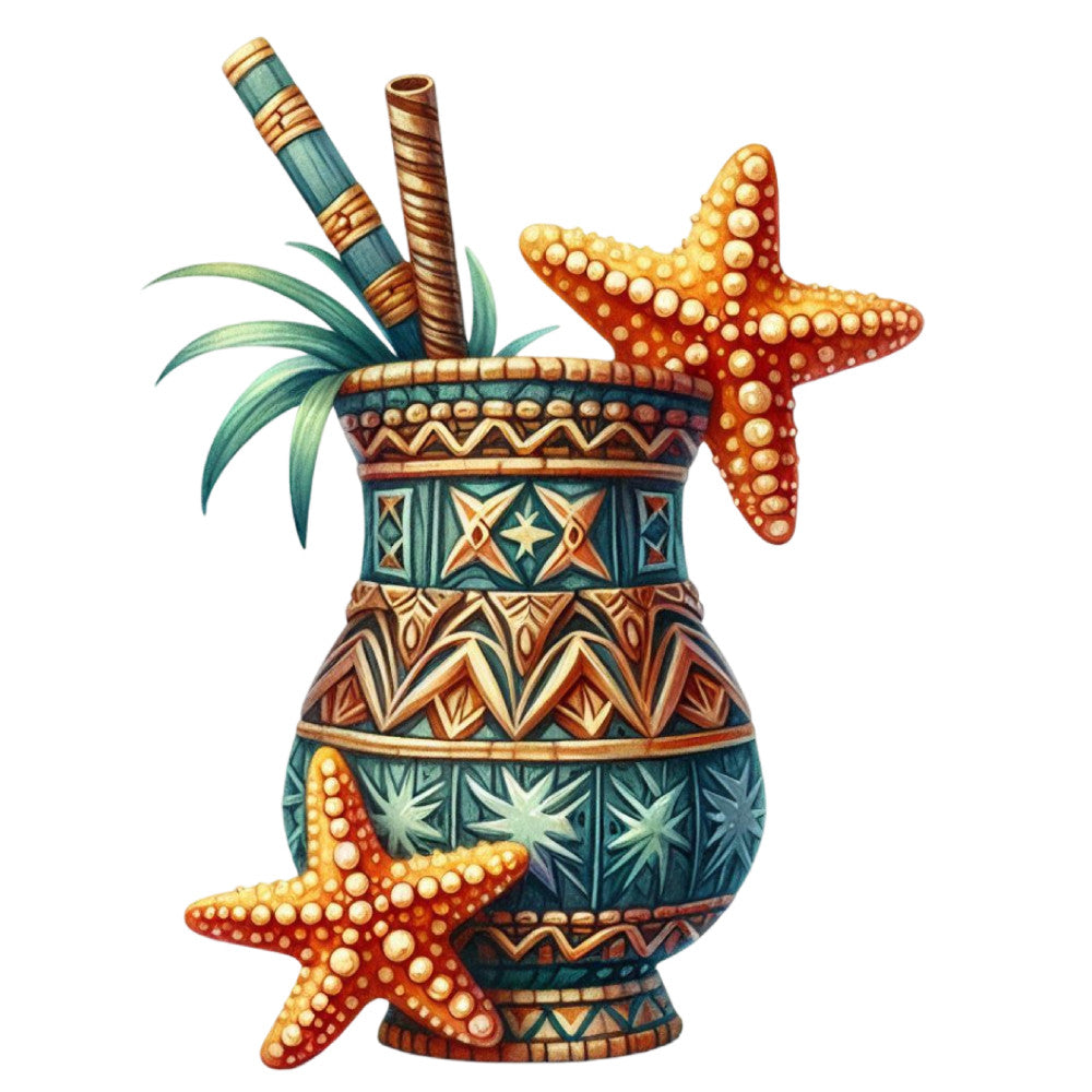 Tiki Cups Fabric Panel 13