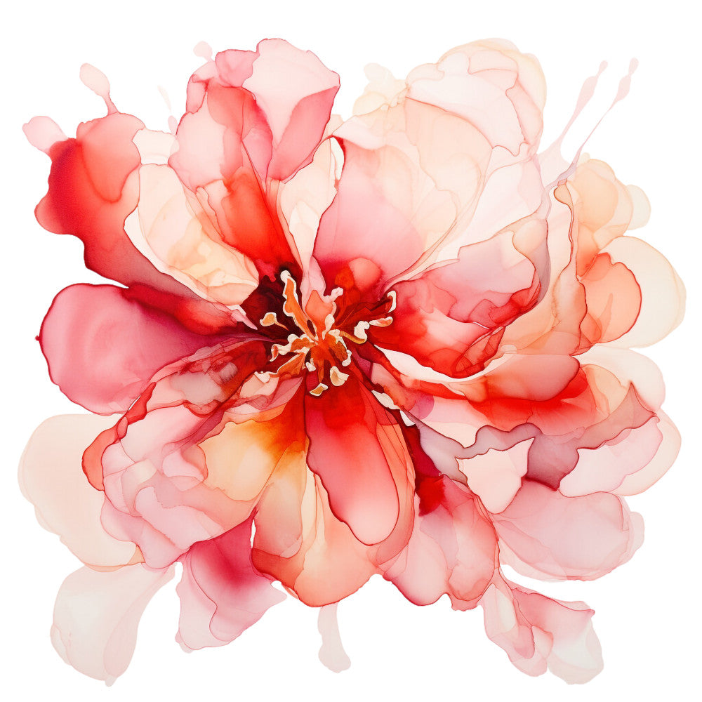 Alcohol Ink Flower Fabric Panel 16