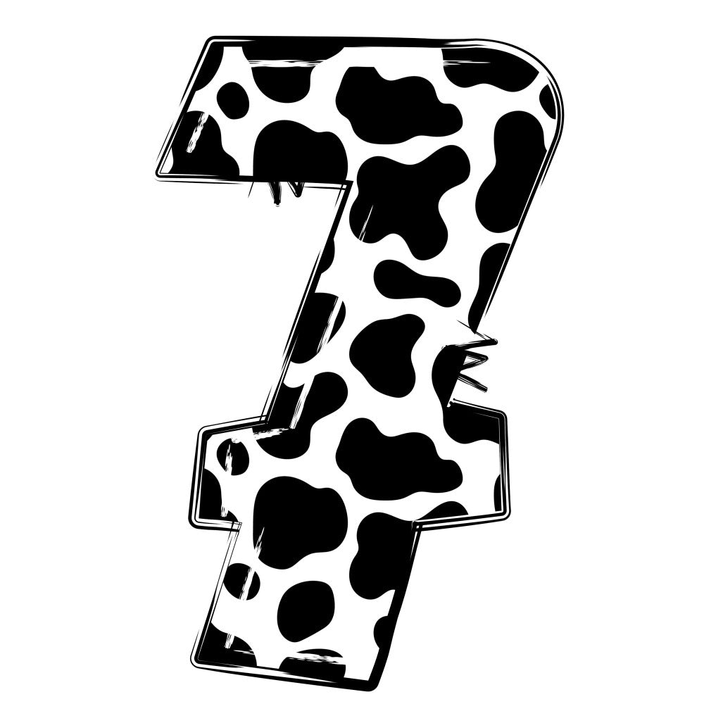 Cow Print Alphabet Fabric Panel 5