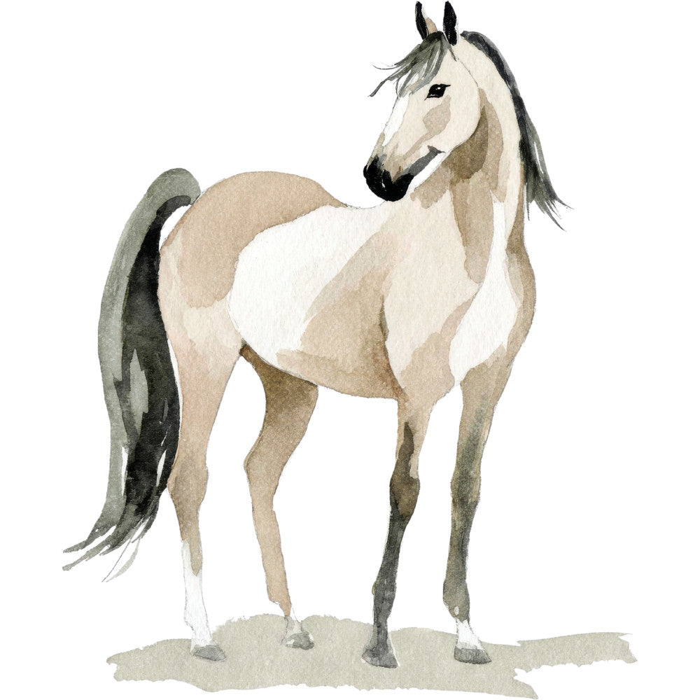 Watercolor Horses Fabric Panel 31