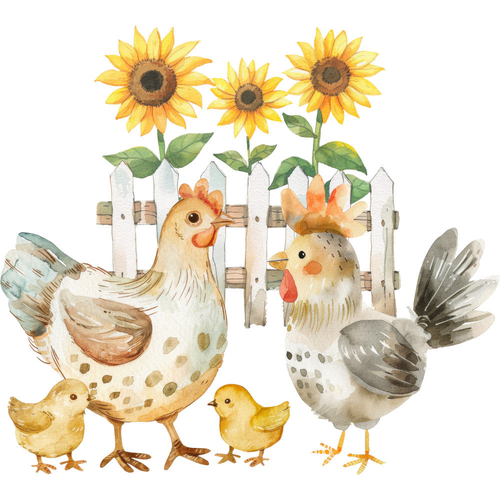 Watercolor Farm Fabric Panel 2