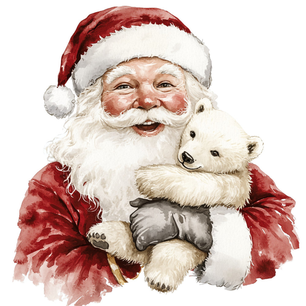 Watercolor Santa Claus Fabric Panel 20