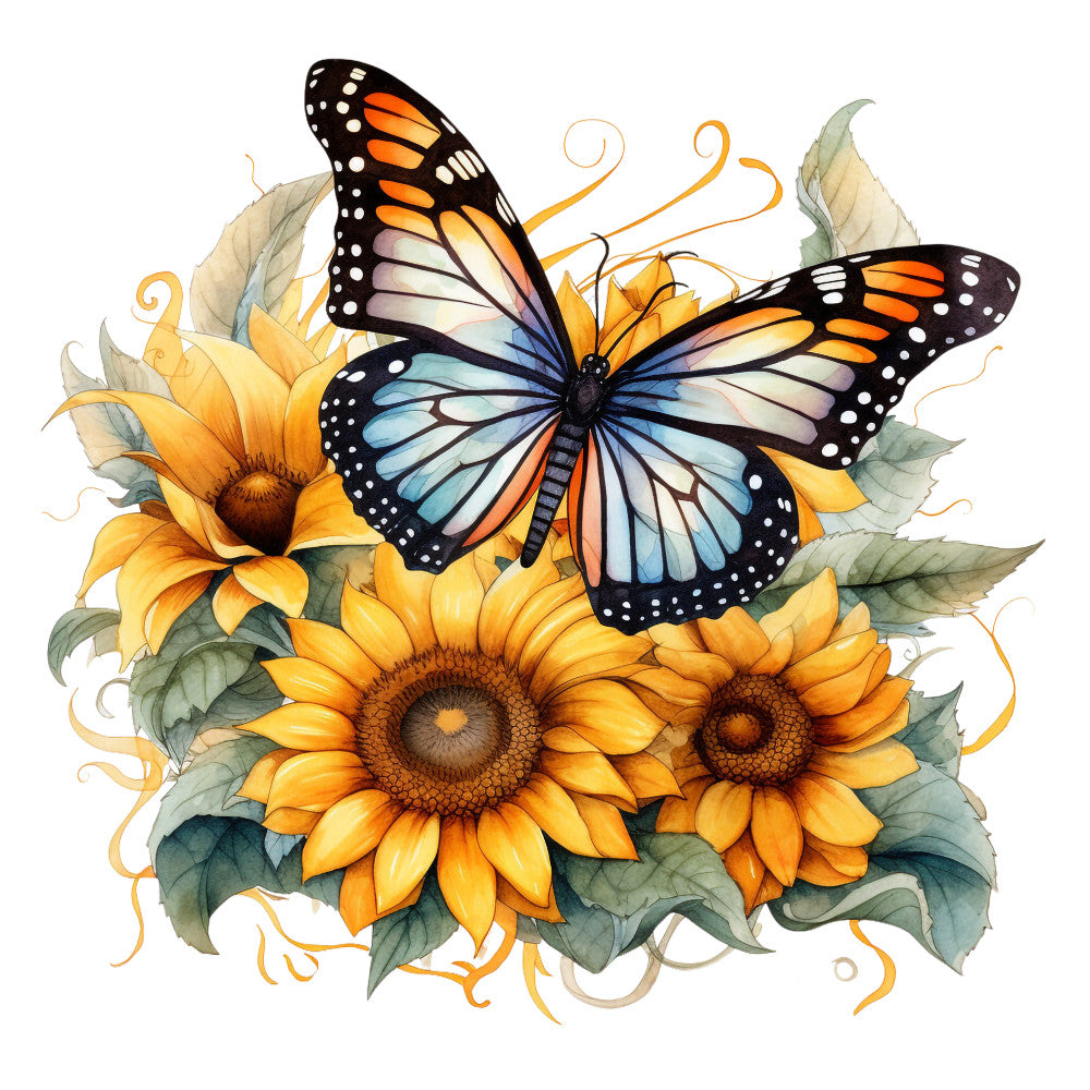 Sunflowers and Butterflies Fabric Panel 19