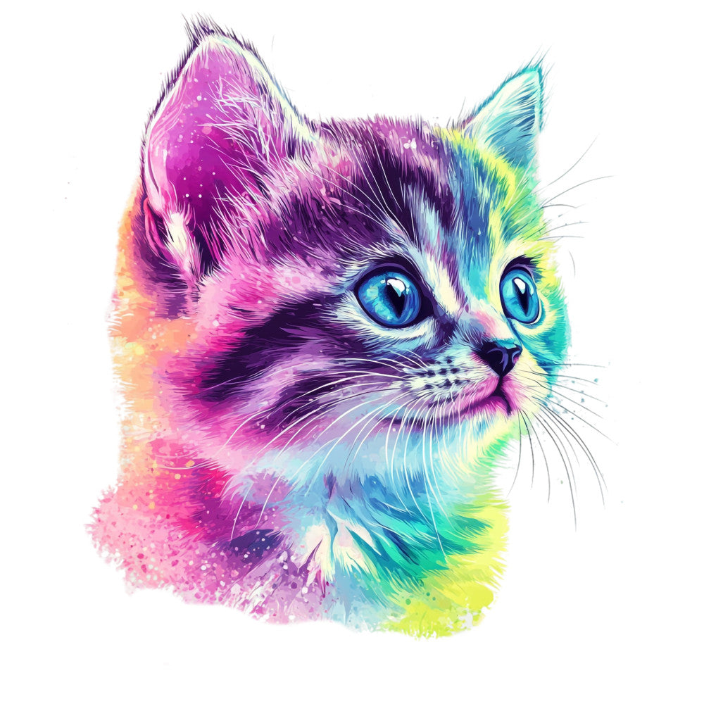 Colorful Cats Fabric Panel 2