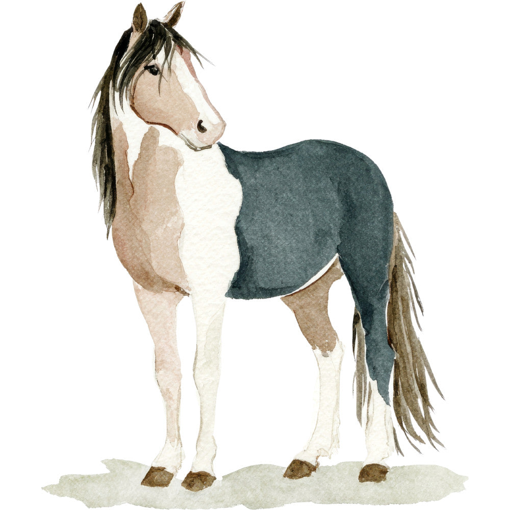 Watercolor Horses Fabric Panel 34