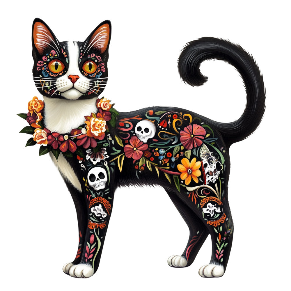 Cats de Los Muertos Fabric Panel 19