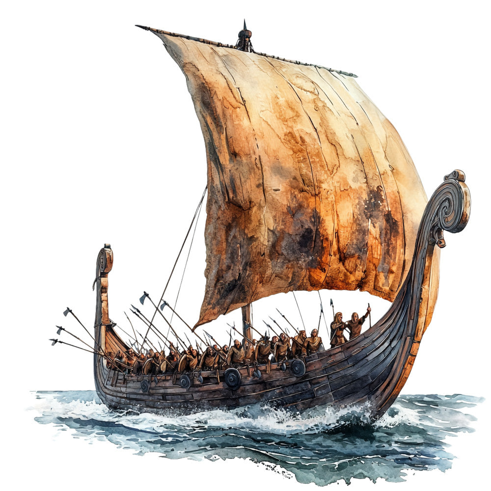 Viking Ships Fabric Panel 5