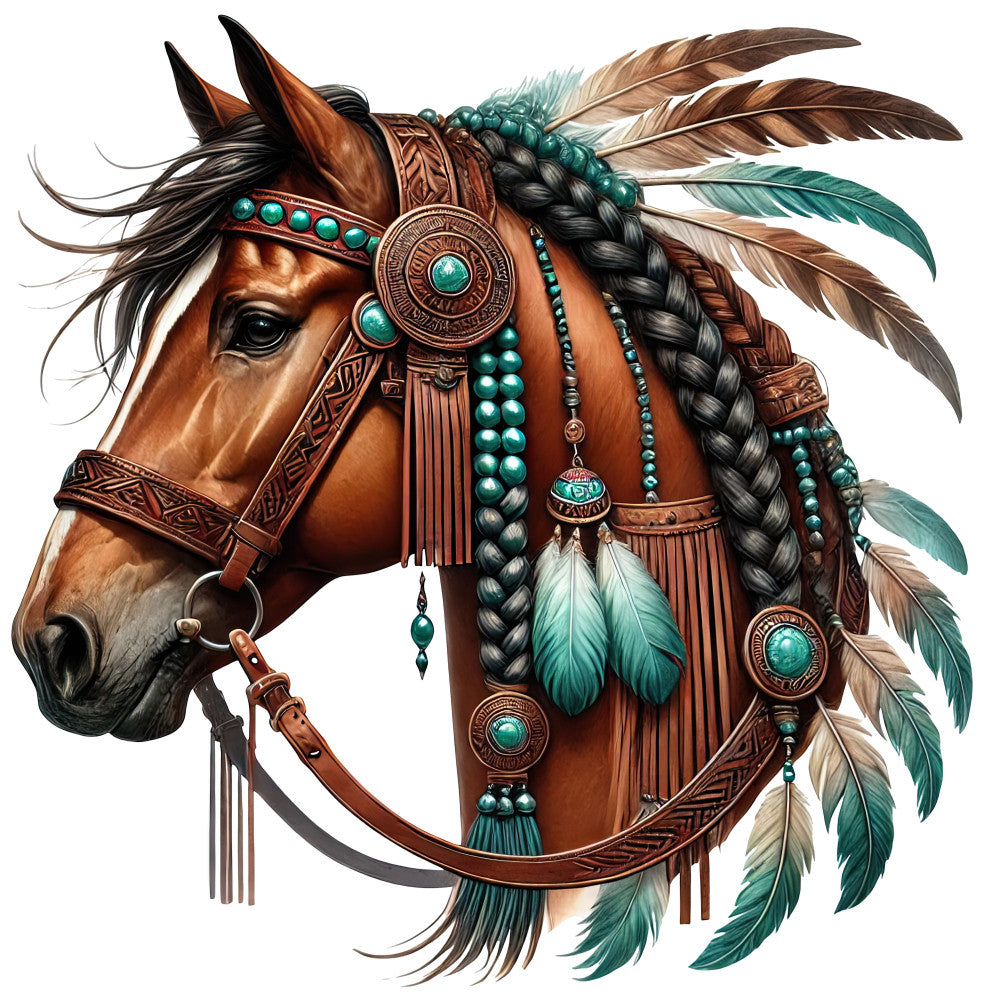 Boho Horses Fabric Panel 5