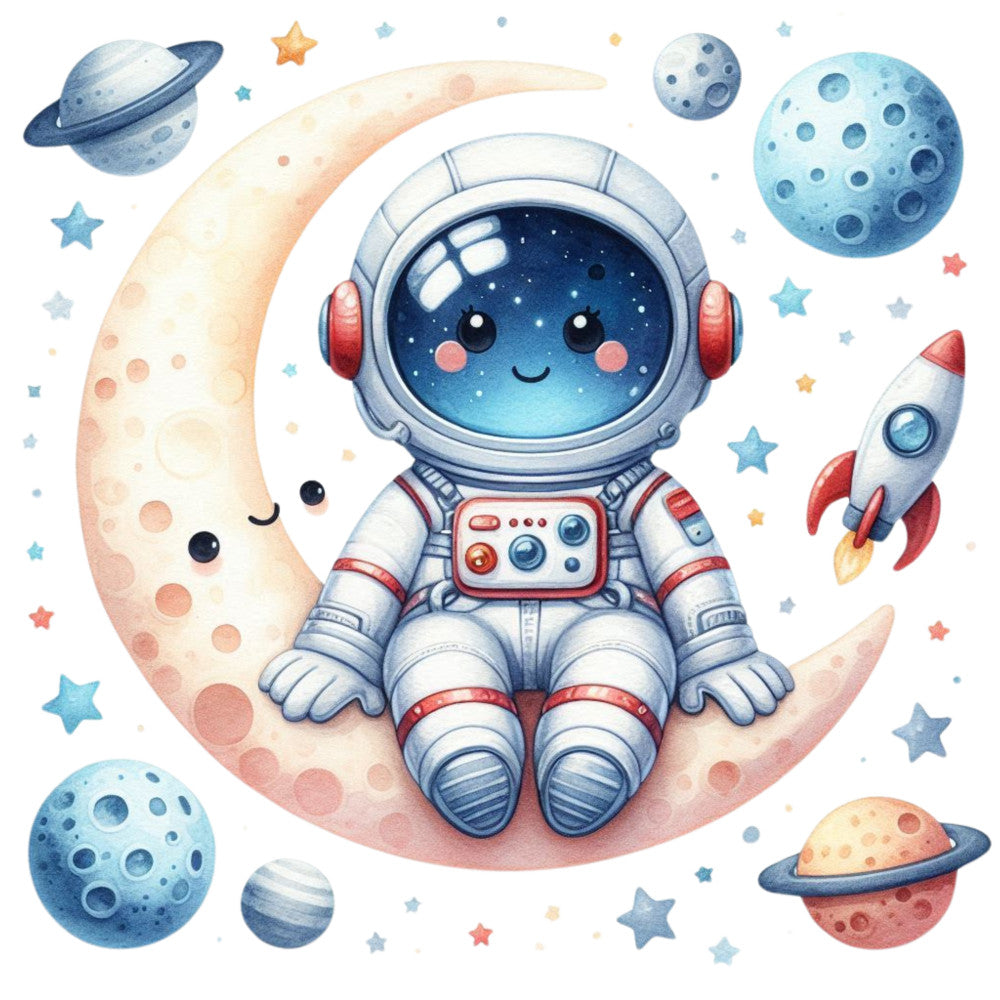Cute Little Astronaut Fabric Panel 30