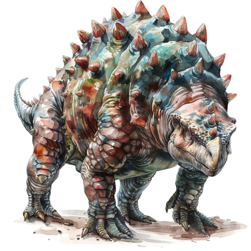 Watercolor Dinosaurs Fabric Panel 32