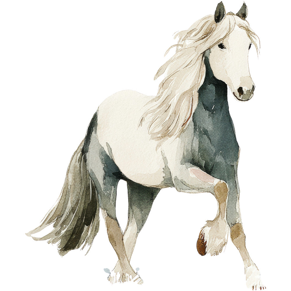 Watercolor Horses Fabric Panel 29