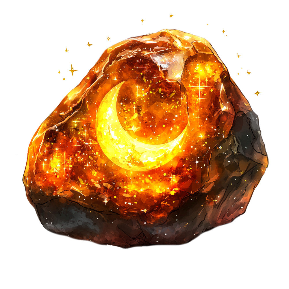 Fire Moon Crystals Fabric Panel 8