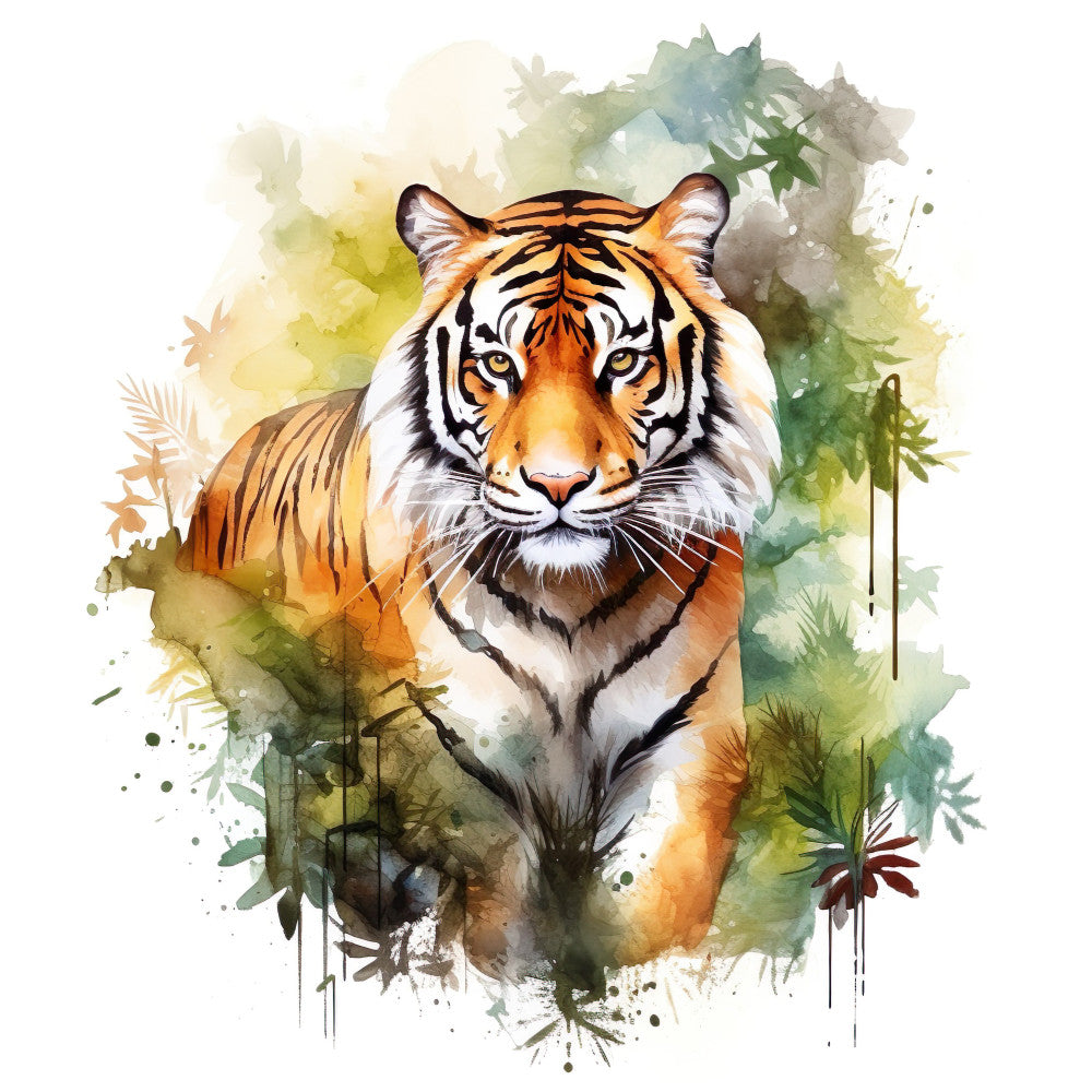 Watercolor Tiger Fabric Panel 2