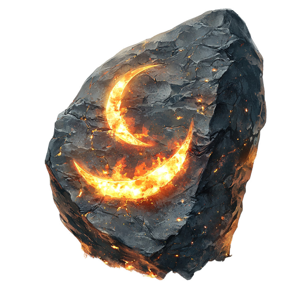 Fire Moon Crystals Fabric Panel 1