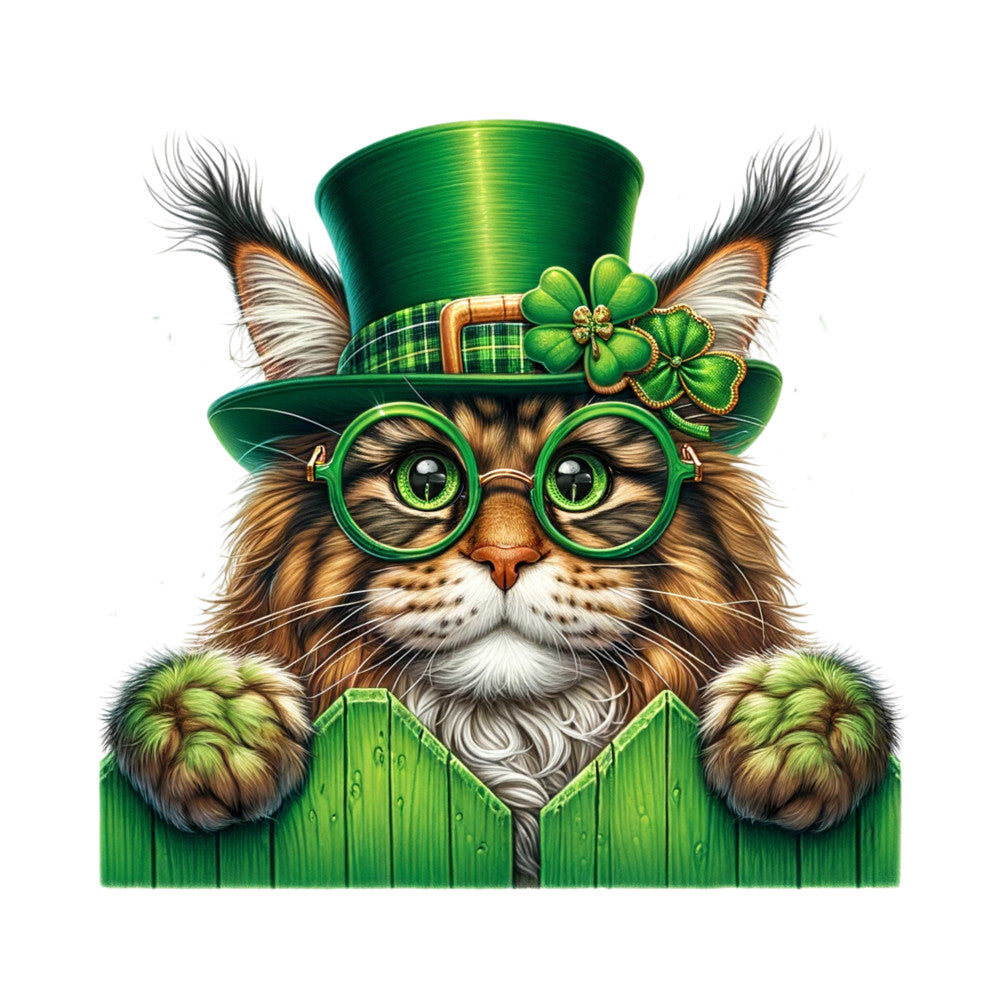 St Patricks Day Cat Fabric Panel 5