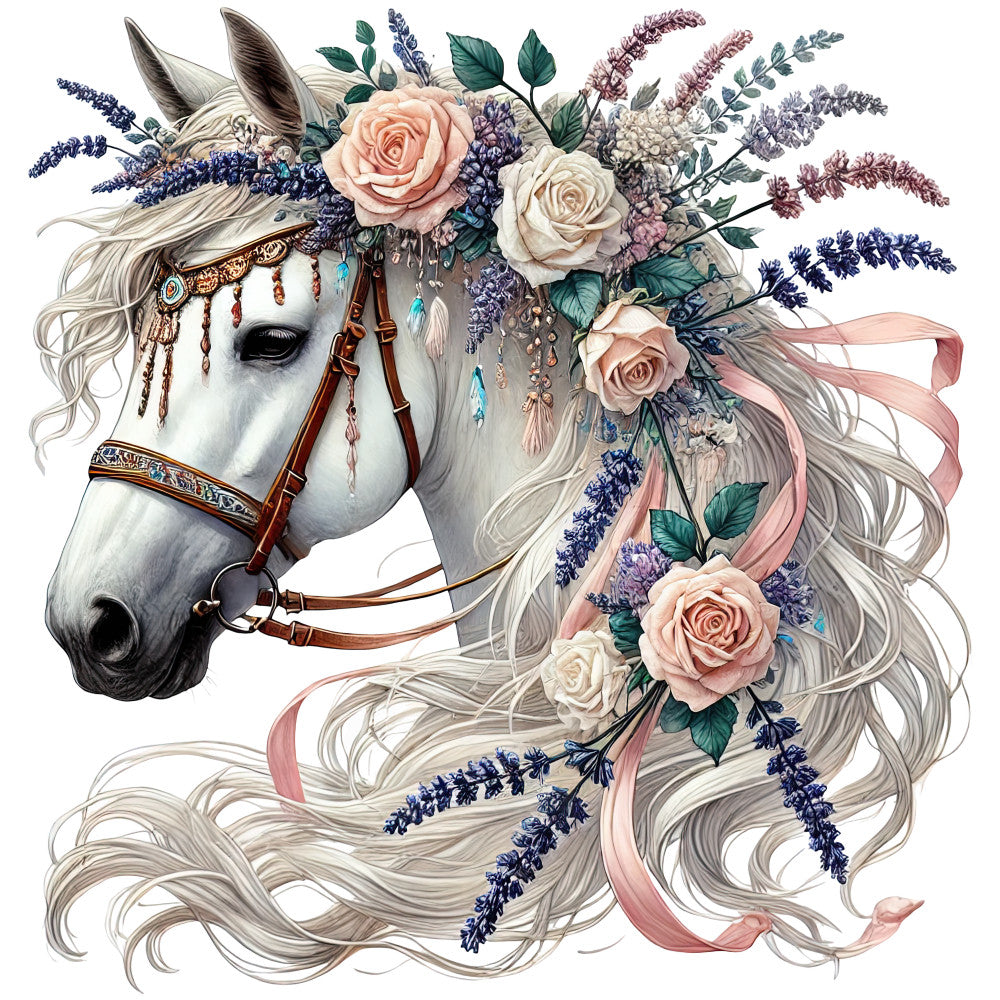 Boho Horses Fabric Panel 13